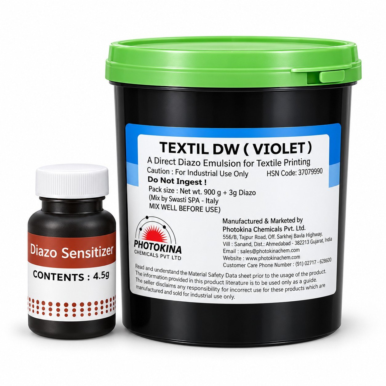 Emulsion for Textile printing. High solid content emulsion. Excellent resistance to water based ink.